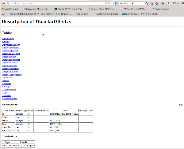 html view of the schema